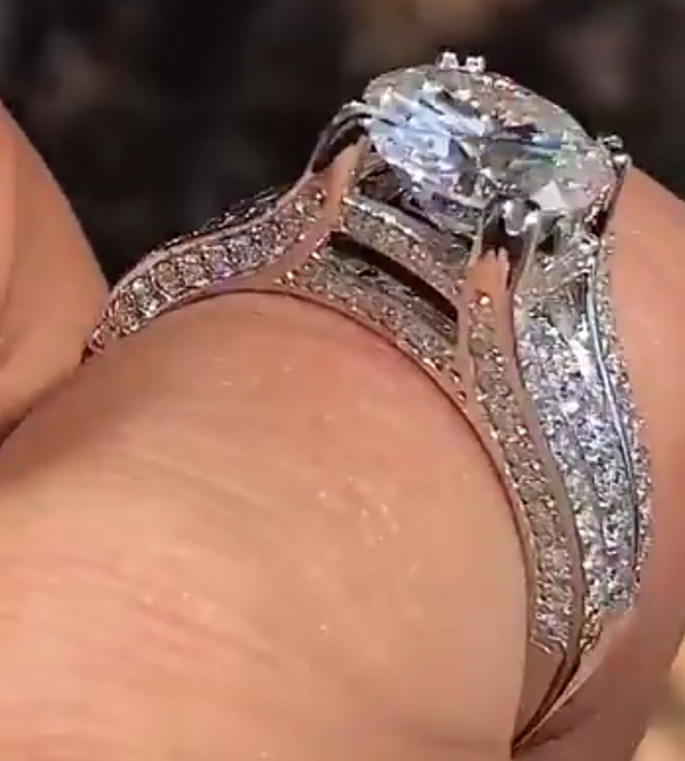 Moissanite Engagement Ring 1 Carat - Custom Solid 14K White Gold Women