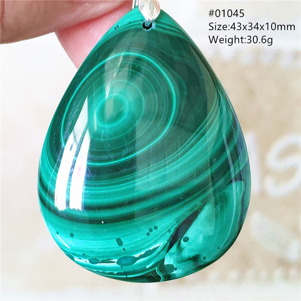 925 Sterling Silver Chain Necklace Men - Natural Green Malachite Chrysocolla Pendant Gemstone