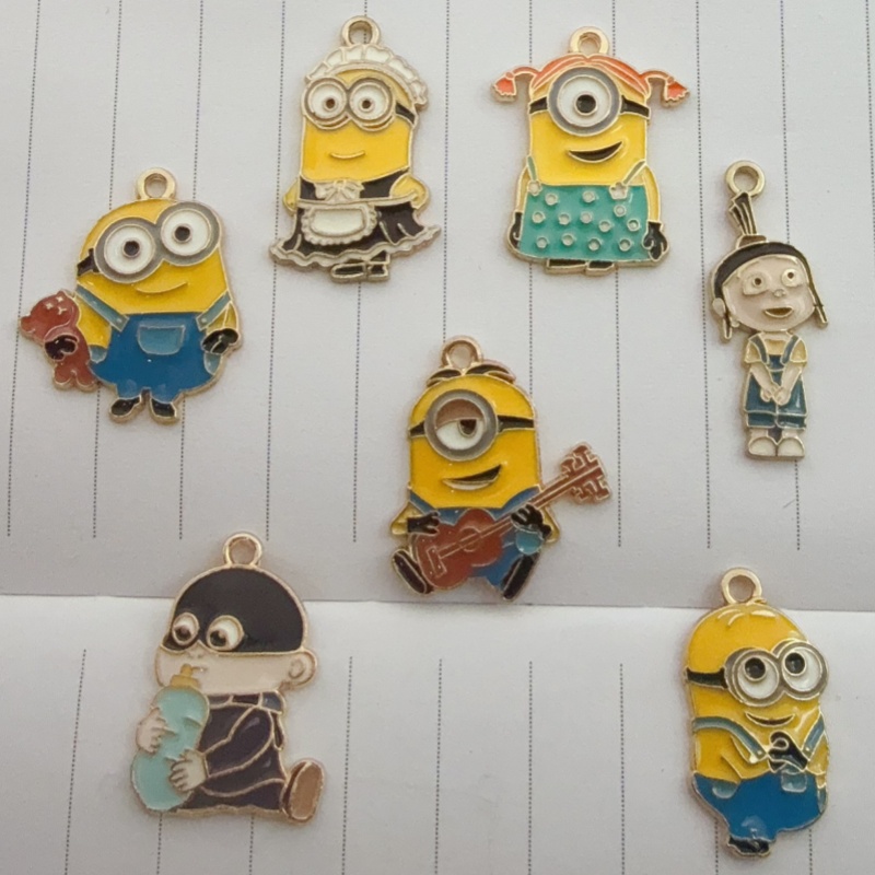 Earrings - 10pcs alloy drip oil cartoon pendant,