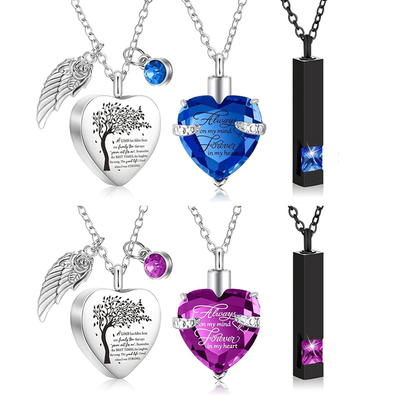 Heart Locket Necklace Photo - 3 Styles Urn Necklace for Ashes