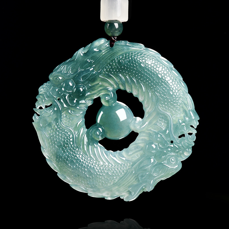 Necklaces - Natural Real Emerald Blue Water Jade
