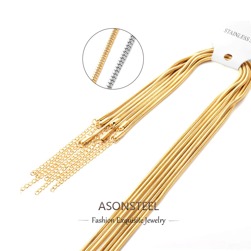 Cuban Link Chain 12Mm - ASONSTEEL 10Pcs/Lot Boho Snake Chian Necklace