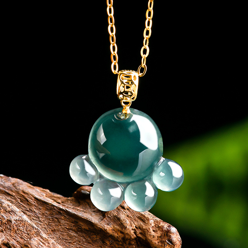 Necklaces - Natural Real Emerald Blue Water Jade