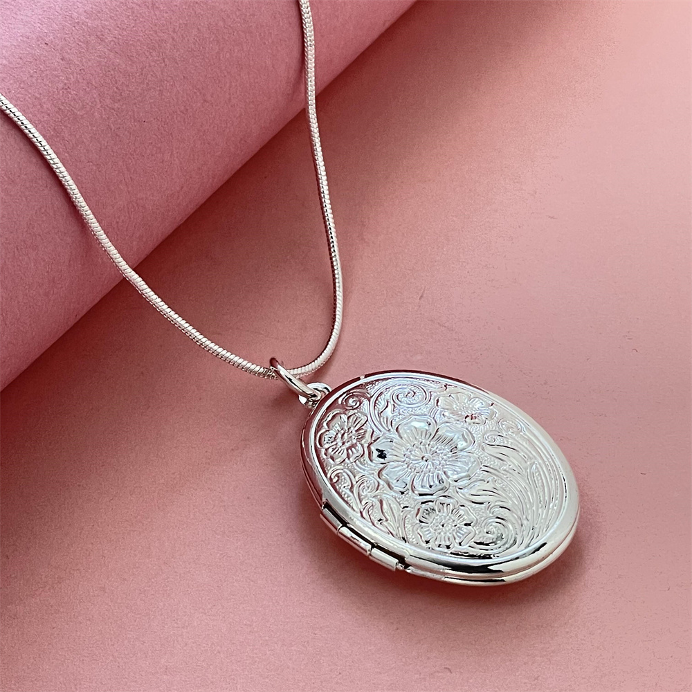 925 Sterling Silver Chain Necklace Men - 925 Silver Snake Necklace Oval Photo