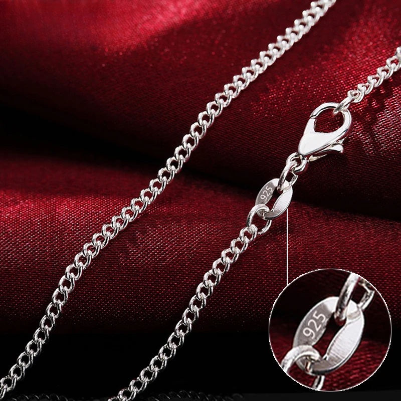 Cuban Link Chain 12Mm - 925 Sterling Silver 40-75CM LONG 2mm