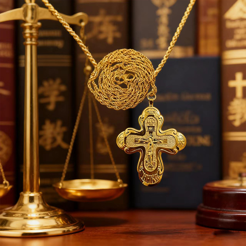 New 2026 Orthodox Pectoral Cro - Cross Pendant Necklace Gold 评论和价格