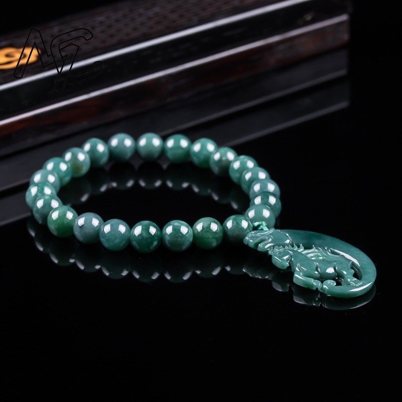 Natural Jadeite Blue Water Zod - Bracelets 评论和价格