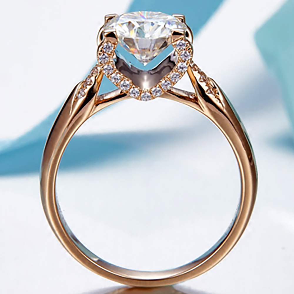 Custom Solid 18K Au750 White G - Moissanite Engagement Ring 1 Carat 评论和价格