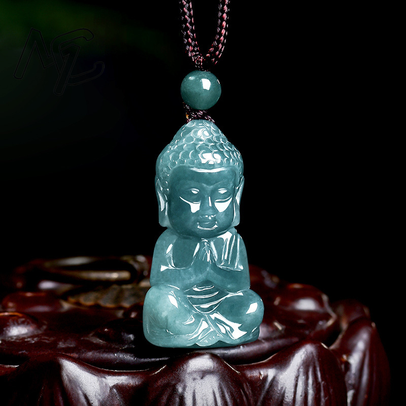 Natural Real Emerald Jade Blue - Necklaces 评论和价格