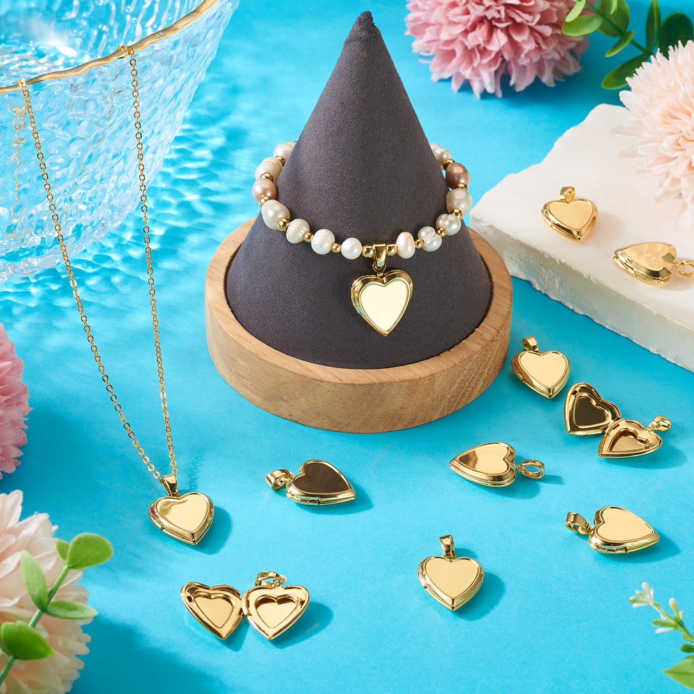 10pcs Heart Photo Locket Penda - Heart Locket Necklace Photo 评论和价格