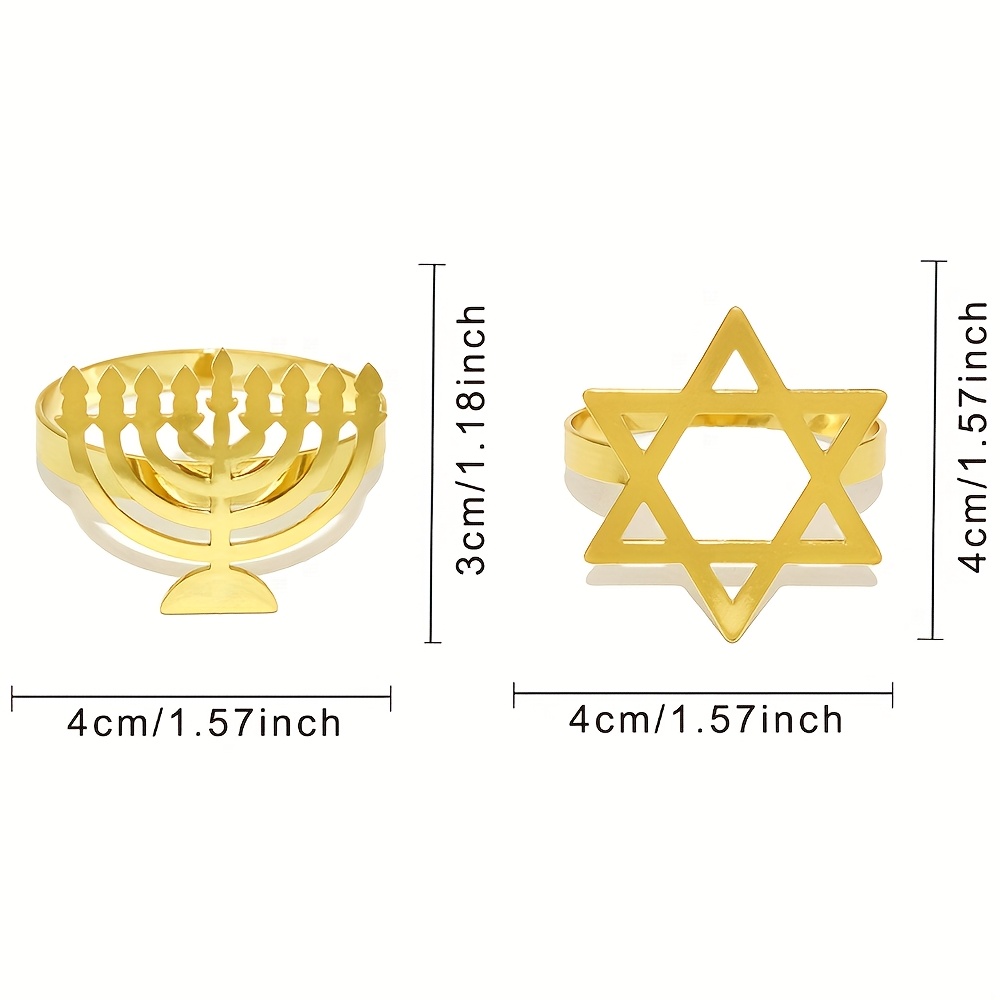 6Pcs Hanukkah Menorah Napkin R - Rings 评论和价格