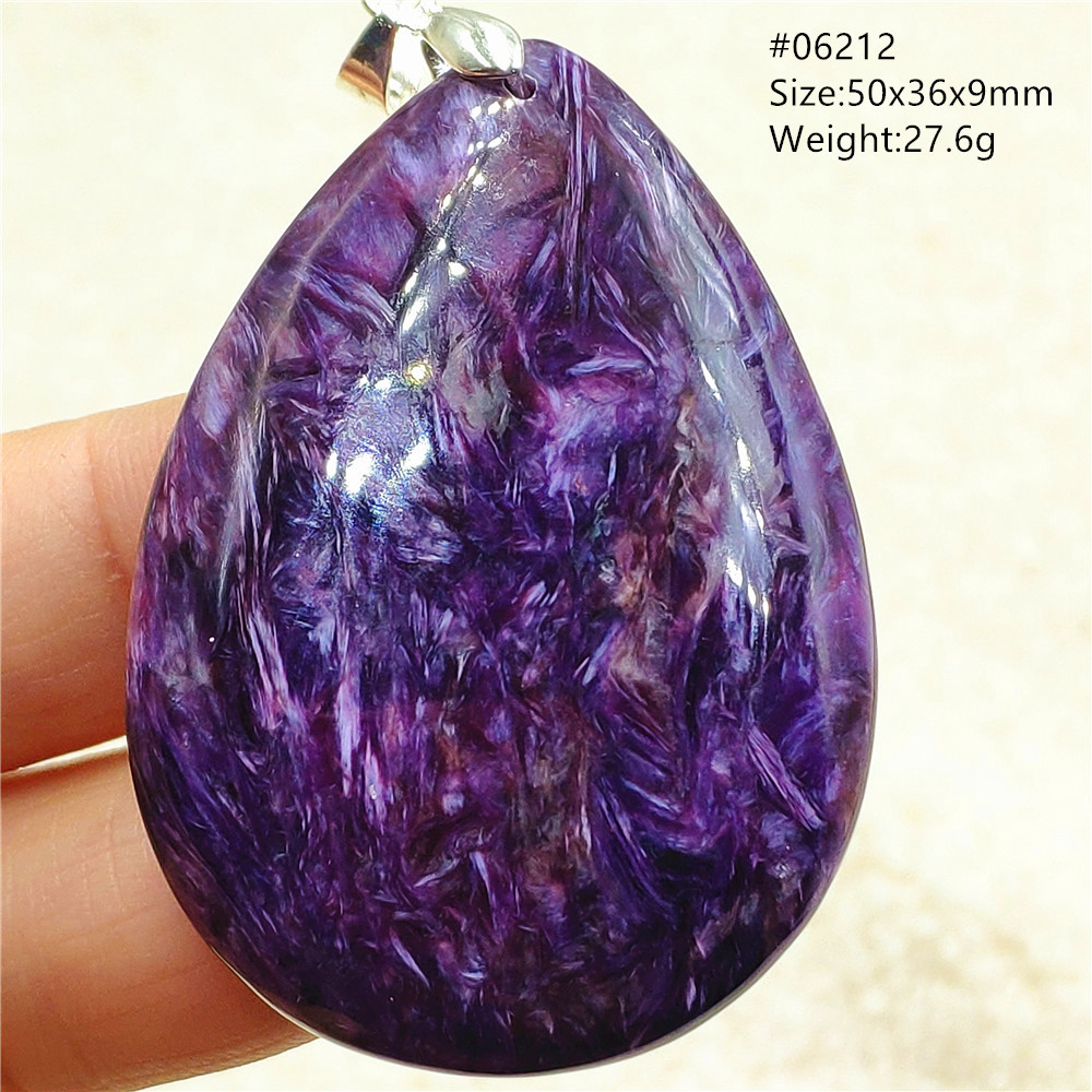 Natural Purple Charoite Water  - 925 Sterling Silver Chain Necklace Men 评论和价格