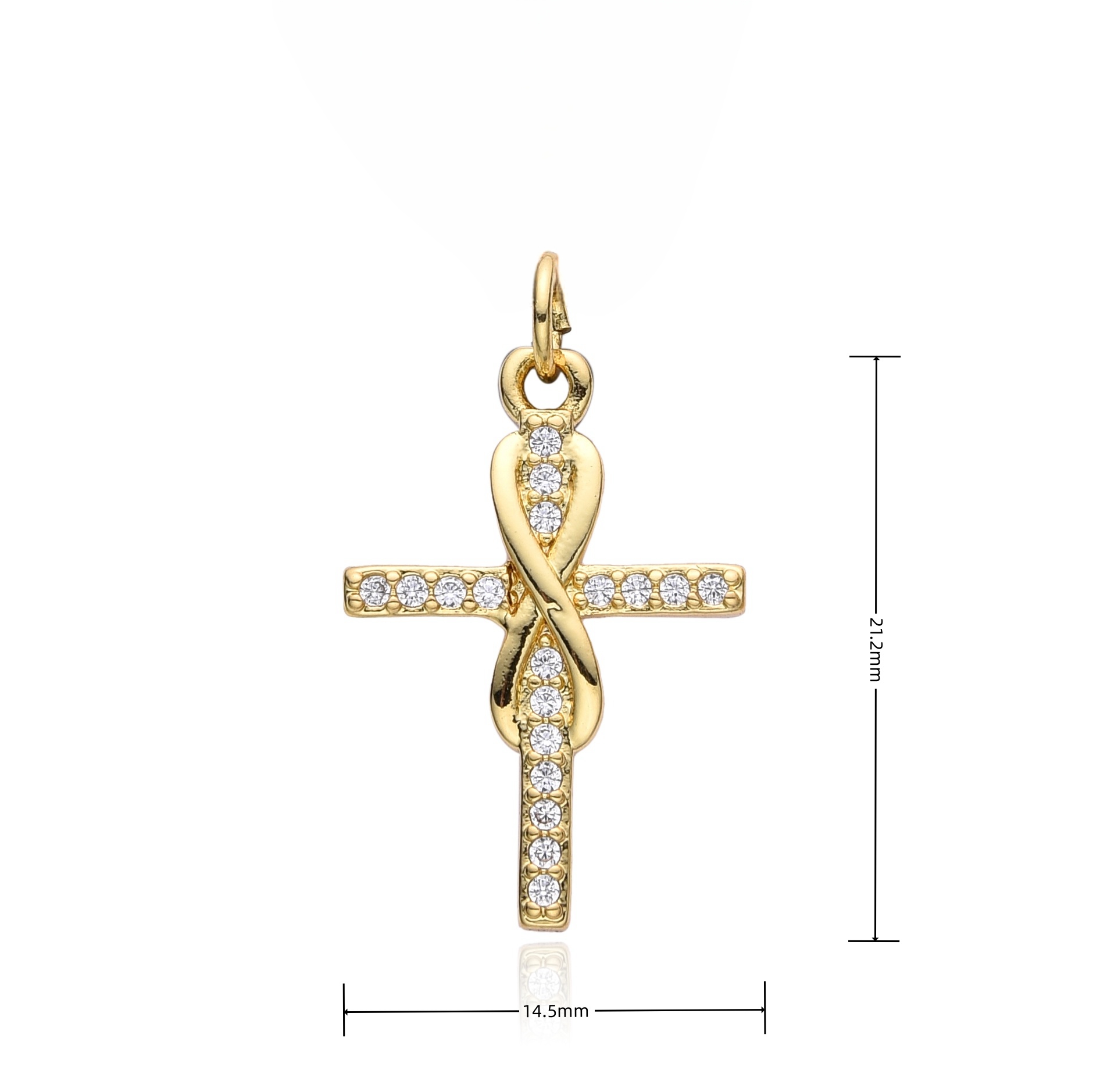 Fashion Micro-inlaid Zircon Cr - Cross Pendant Necklace Gold 评论和价格
