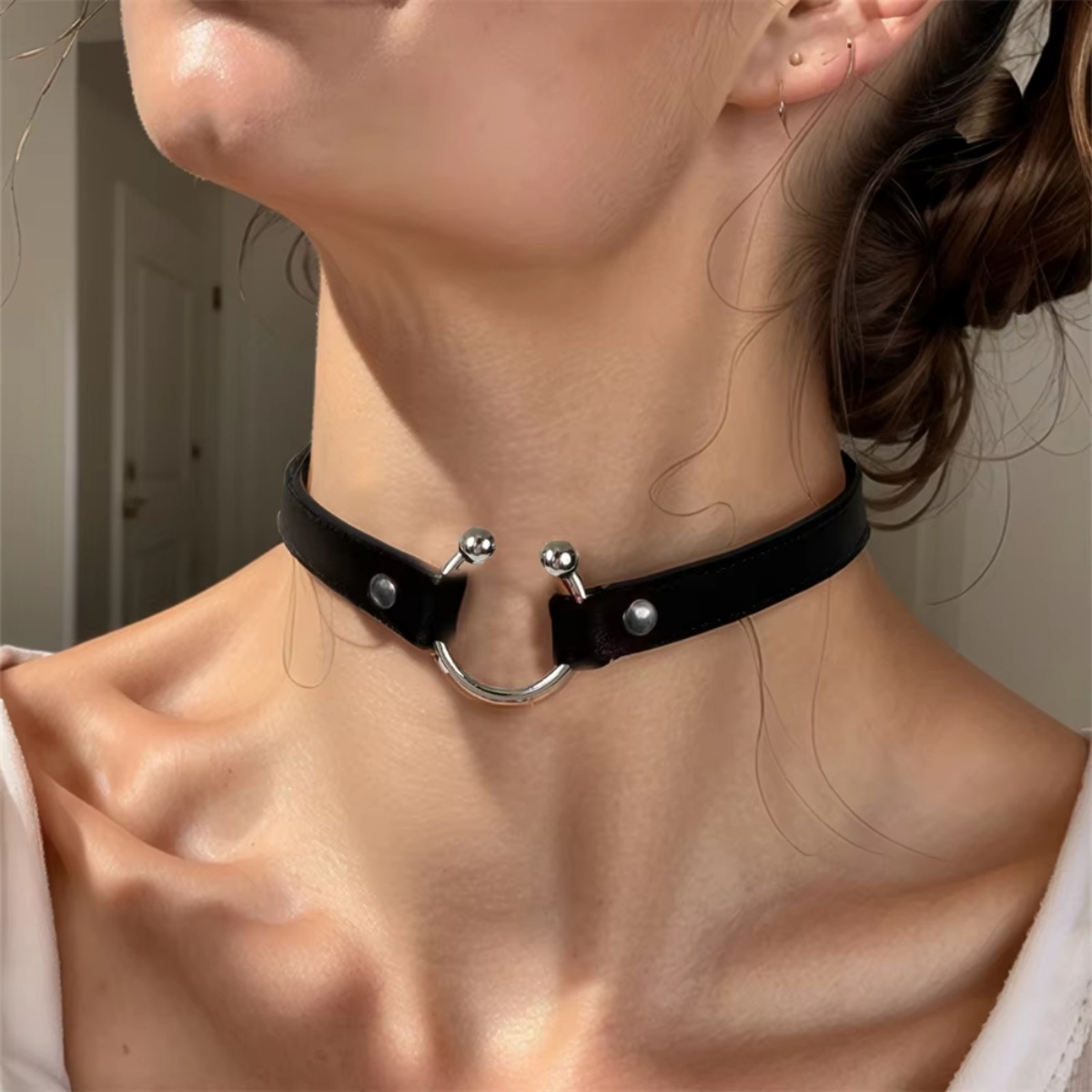 Fashion PU Leather Spiked Chok - Goth Punk Spike Choker 评论和价格