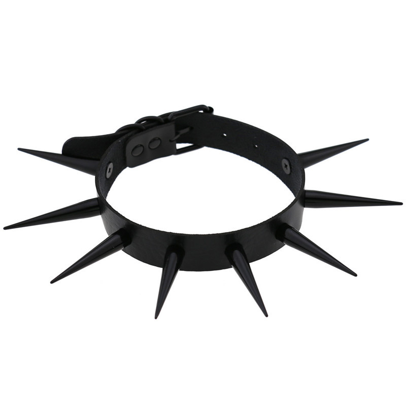 Red Long Spike Choker Punk Col - Goth Punk Spike Choker 评论和价格