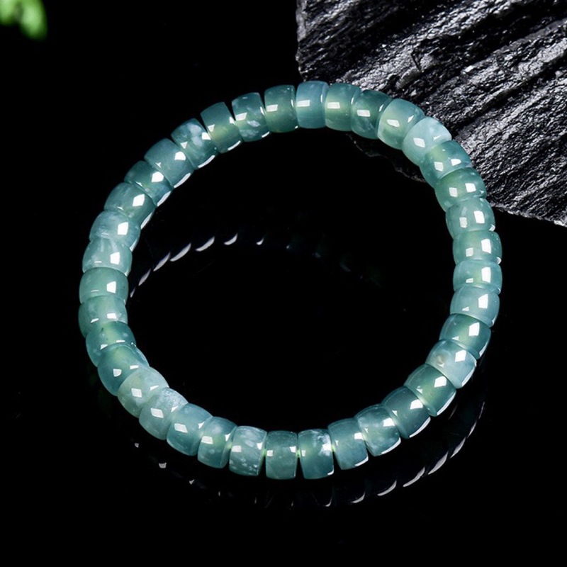 Natural Grade A Jadeite Blue W - Bracelets 评论和价格