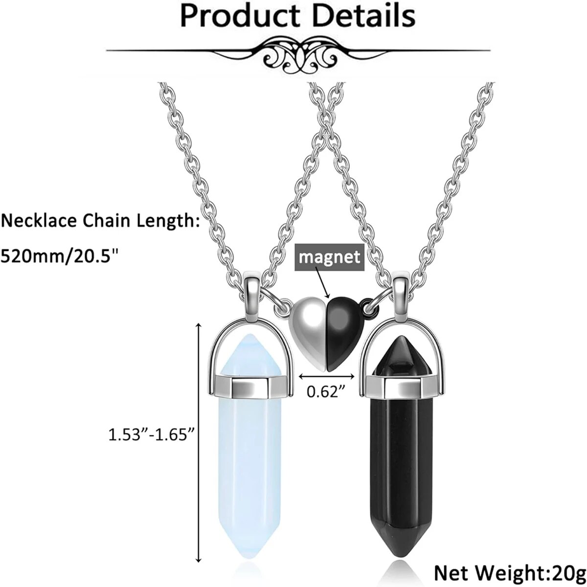 Crystal Friendship Matching Co - Magnetic Couple Matching Necklaces 评论和价格