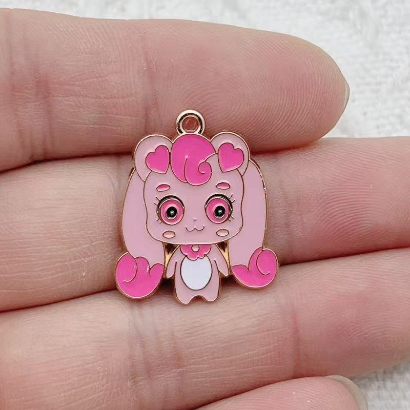 10pcs Cartoon Cute Drip Oil Al - Earrings 评论和价格