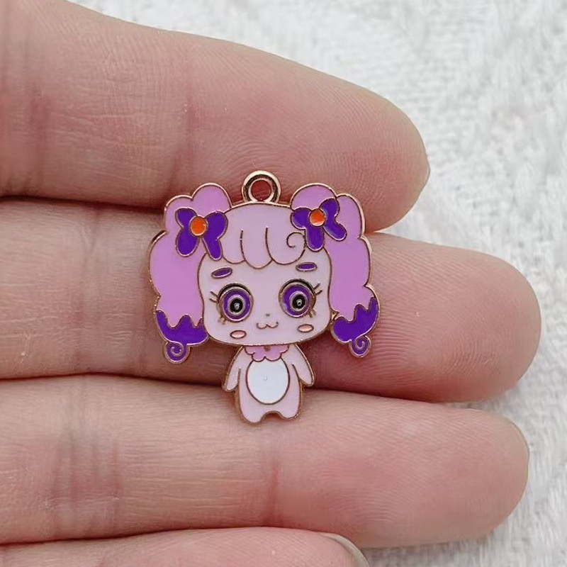 10pcs Cartoon Cute Drip Oil Al - Earrings 评论和价格