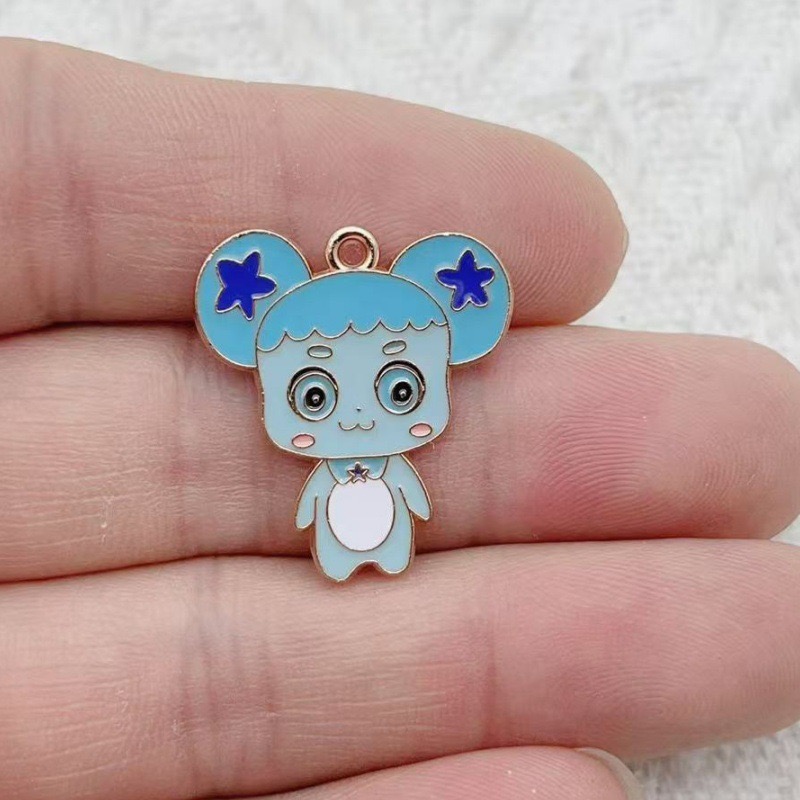 10pcs Cartoon Cute Drip Oil Al - Earrings 评论和价格