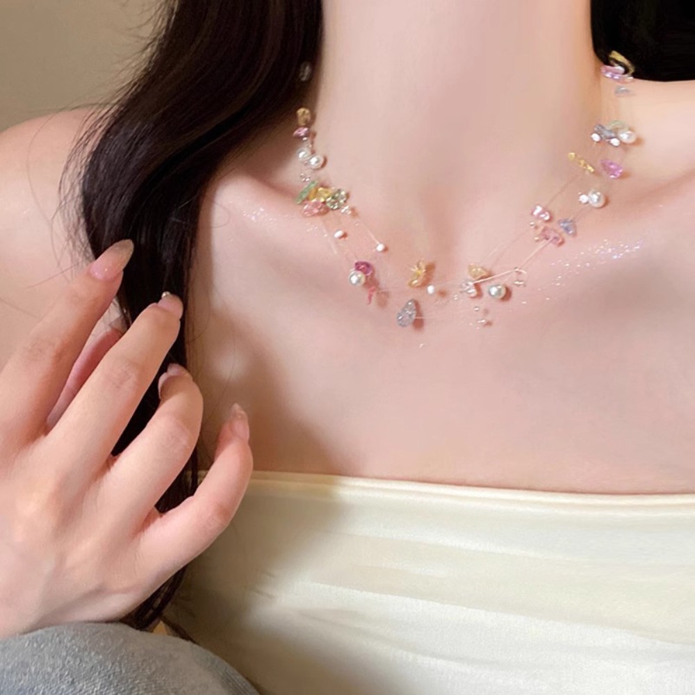 Colorful Starfish Shell Pearl  - Layered Pendant Necklace Aesthetic 评论和价格