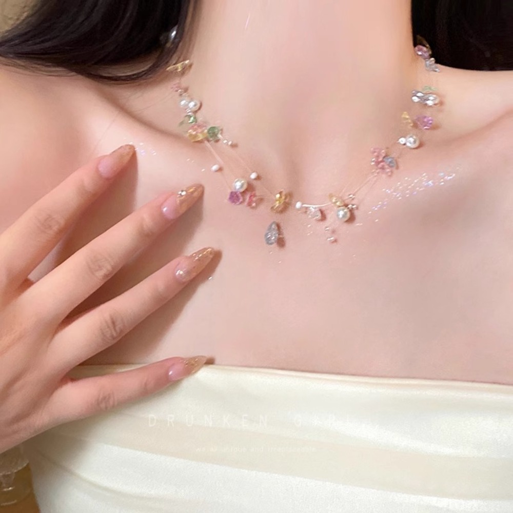 Colorful Starfish Shell Pearl  - Layered Pendant Necklace Aesthetic 评论和价格