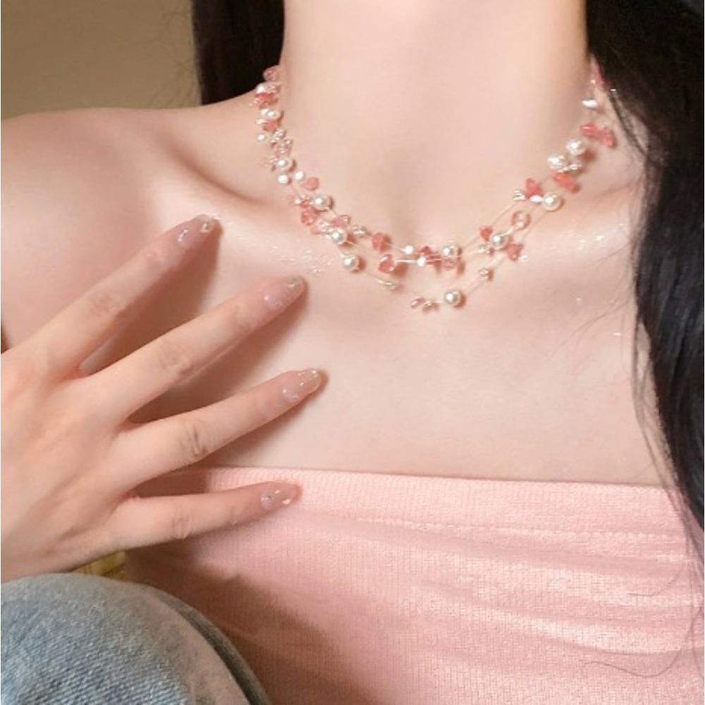 Colorful Starfish Shell Pearl  - Layered Pendant Necklace Aesthetic 评论和价格