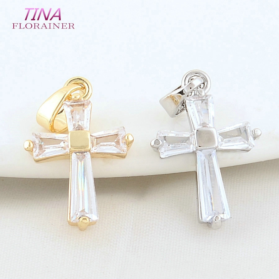 6PCS 12*18MM 14K Gold Color Br - Cross Pendant Necklace Gold 评论和价格