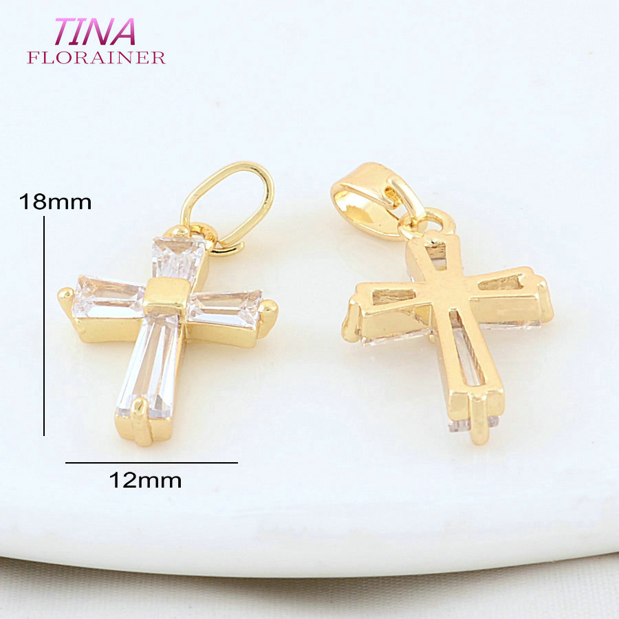 6PCS 12*18MM 14K Gold Color Br - Cross Pendant Necklace Gold 评论和价格