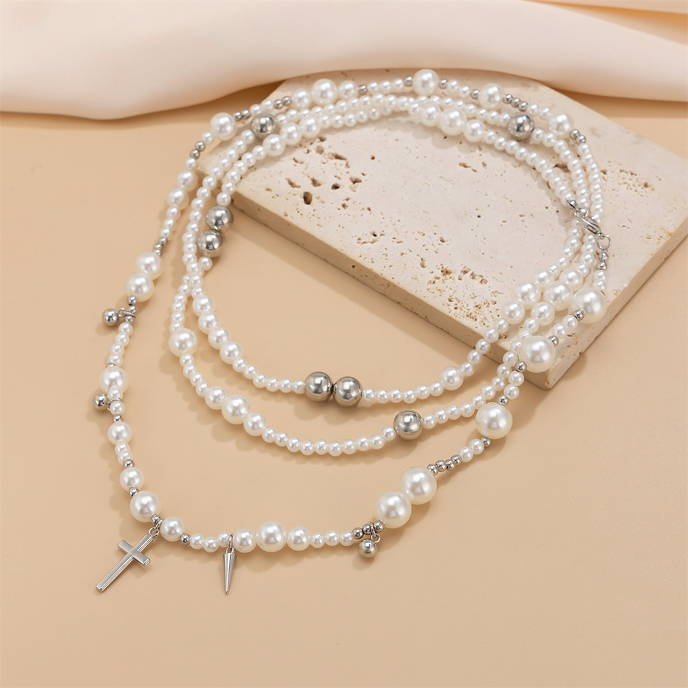 Multi-layer Imitation Pearl Be - Layered Pendant Necklace Aesthetic 评论和价格