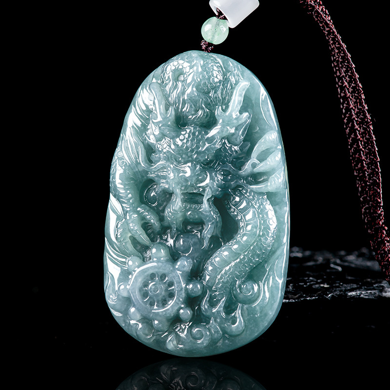 Burmese Jadeite Dragon Pendant - Necklaces 评论和价格