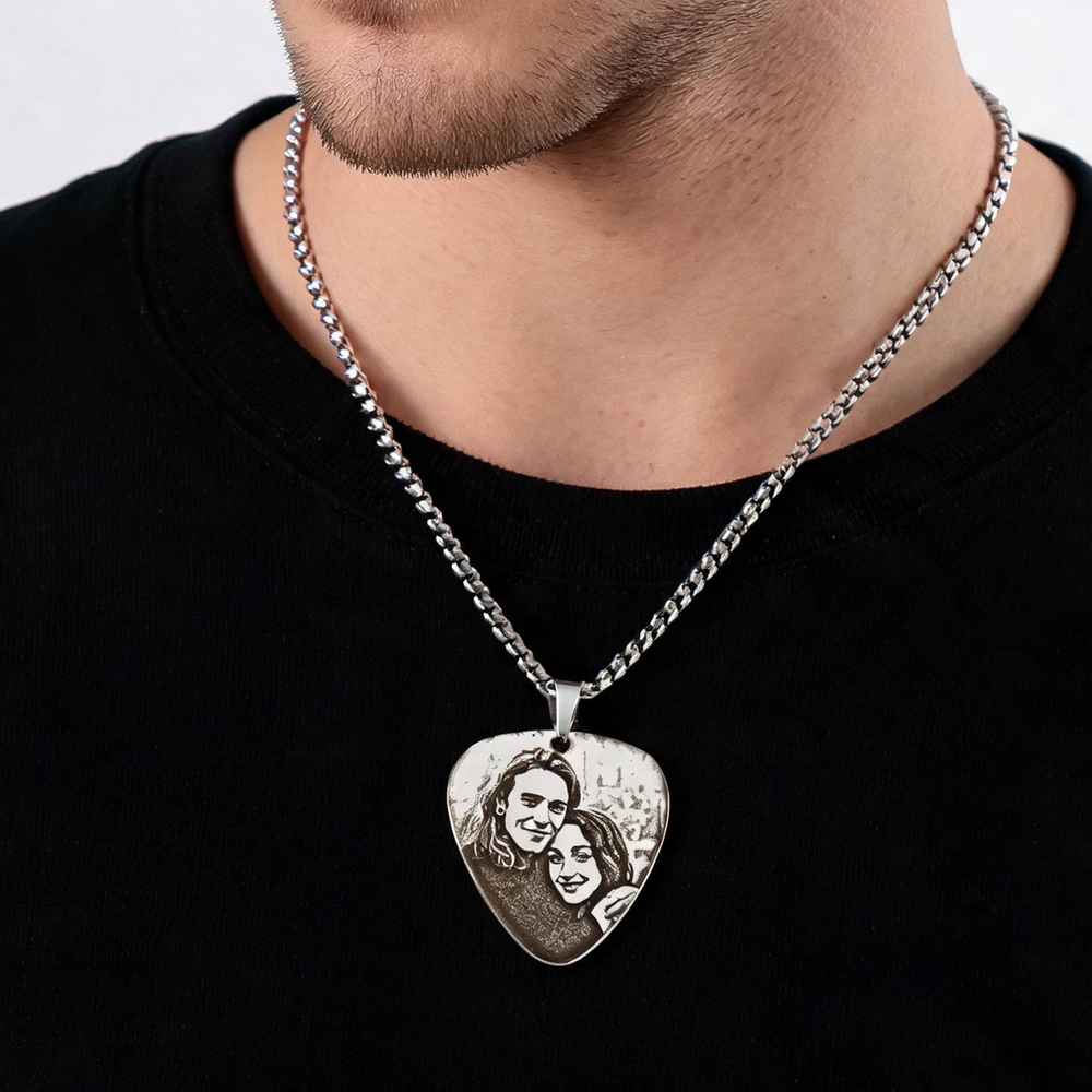 Customized Couple Picture Pend - Custom Name Necklace Stainless Steel 评论和价格
