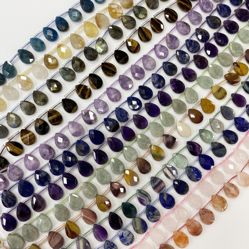 13x18mm Faceted Teardrop Natur - Crystal Pendant Necklace Natural Stone 评论和价格