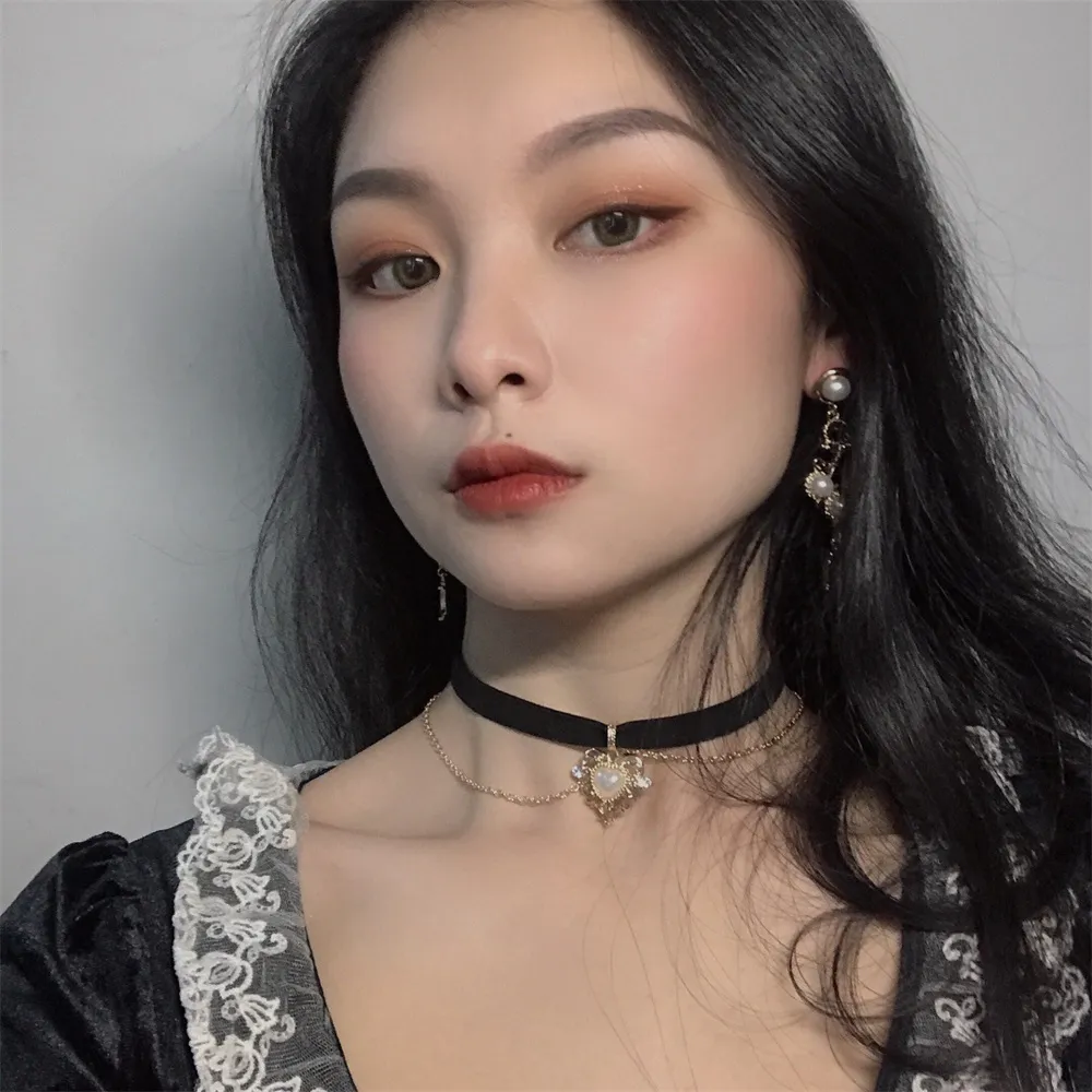 Vintage Velvet Chain Choker Ne - Pearl Choker Necklace Vintage 评论和价格