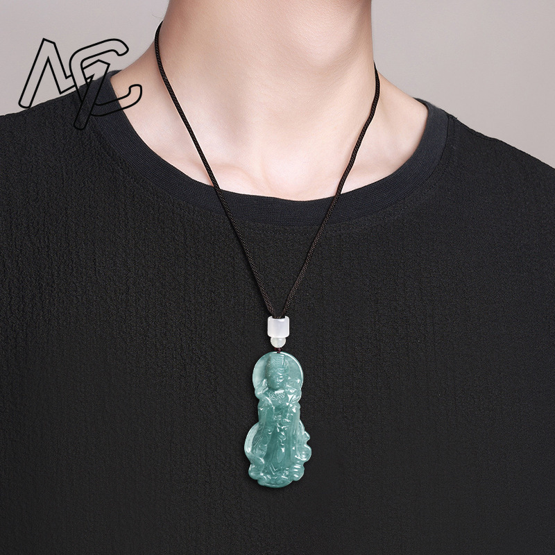 Natural Real Emerald Blue Wate - Necklaces 评论和价格
