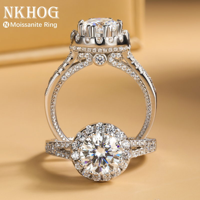 Real 2ct Moissanite Rings 925  - Moissanite Engagement Ring 1 Carat 评论和价格