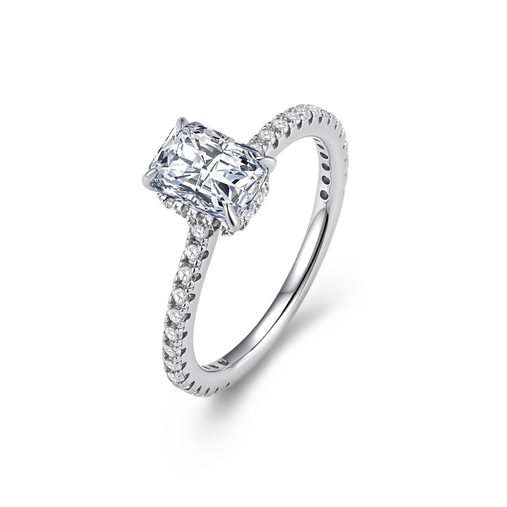 S925 Sterling Silver Simple Fo - Moissanite Engagement Ring 1 Carat 评论和价格