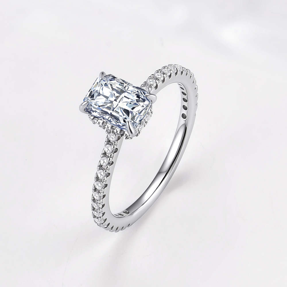 S925 Sterling Silver Simple Fo - Moissanite Engagement Ring 1 Carat 评论和价格
