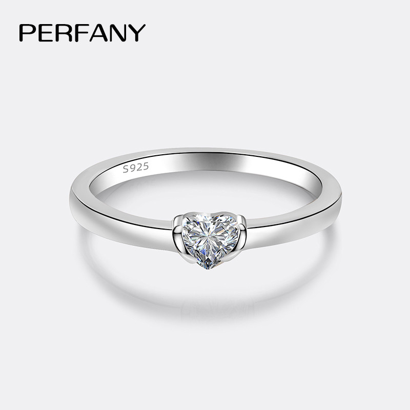 PERFANY 0.3CT Heart Cut Moissa - Moissanite Engagement Ring 1 Carat 评论和价格