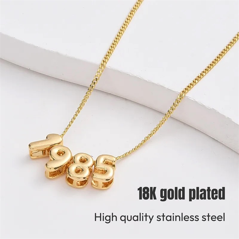 Personalized 3D Bubble Letter  - Initial Letter Necklace 18K Gold 评论和价格