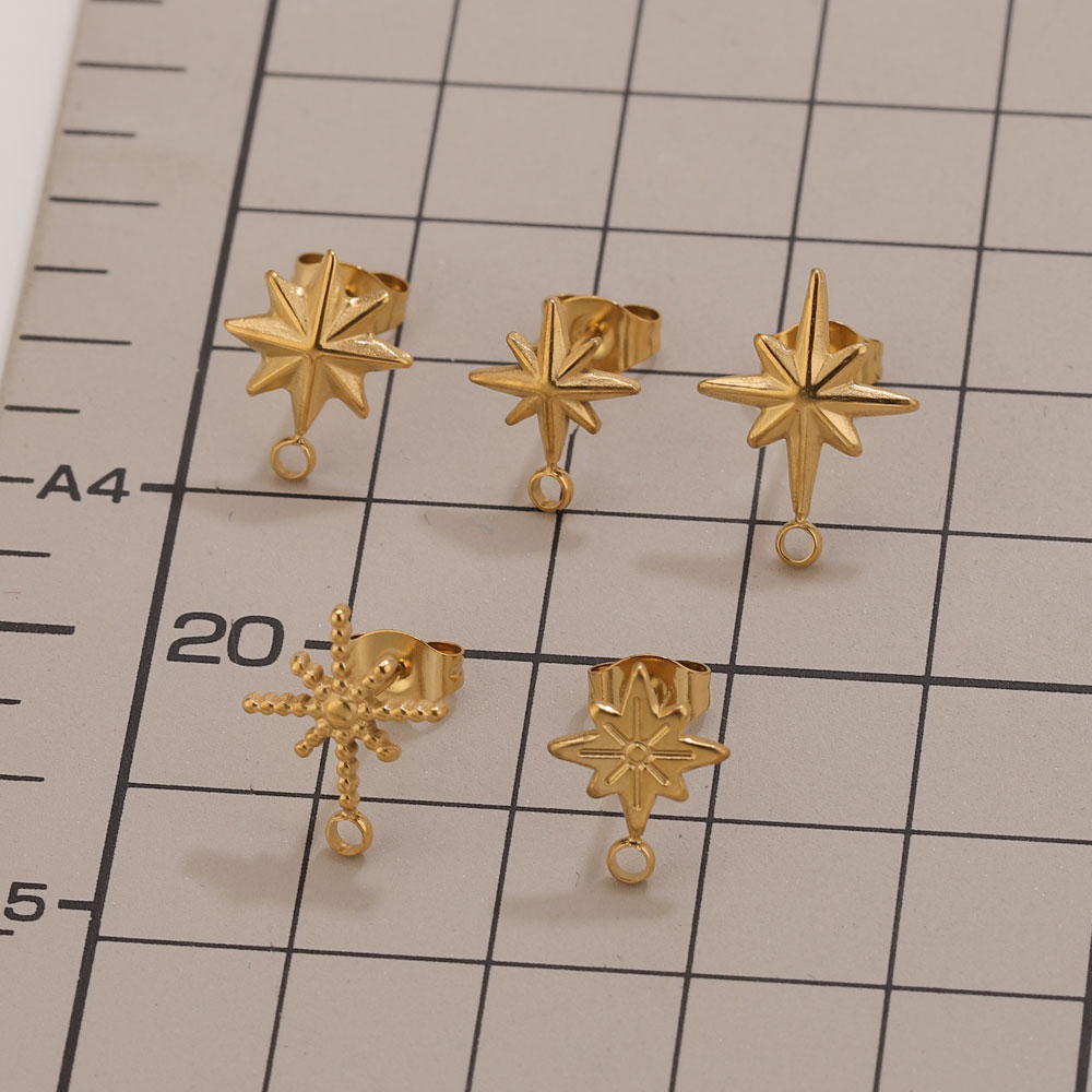 6pcs Stainless Steel Star Earr - Body Jewelry 评论和价格