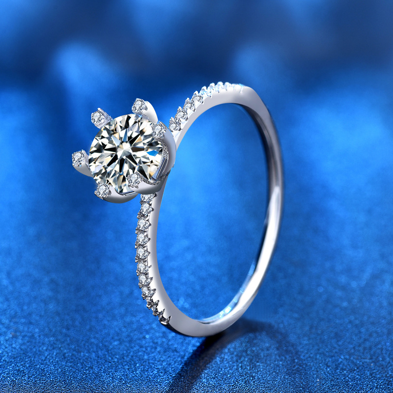S925 Wedding Engagement Moissa - Moissanite Engagement Ring 1 Carat 评论和价格