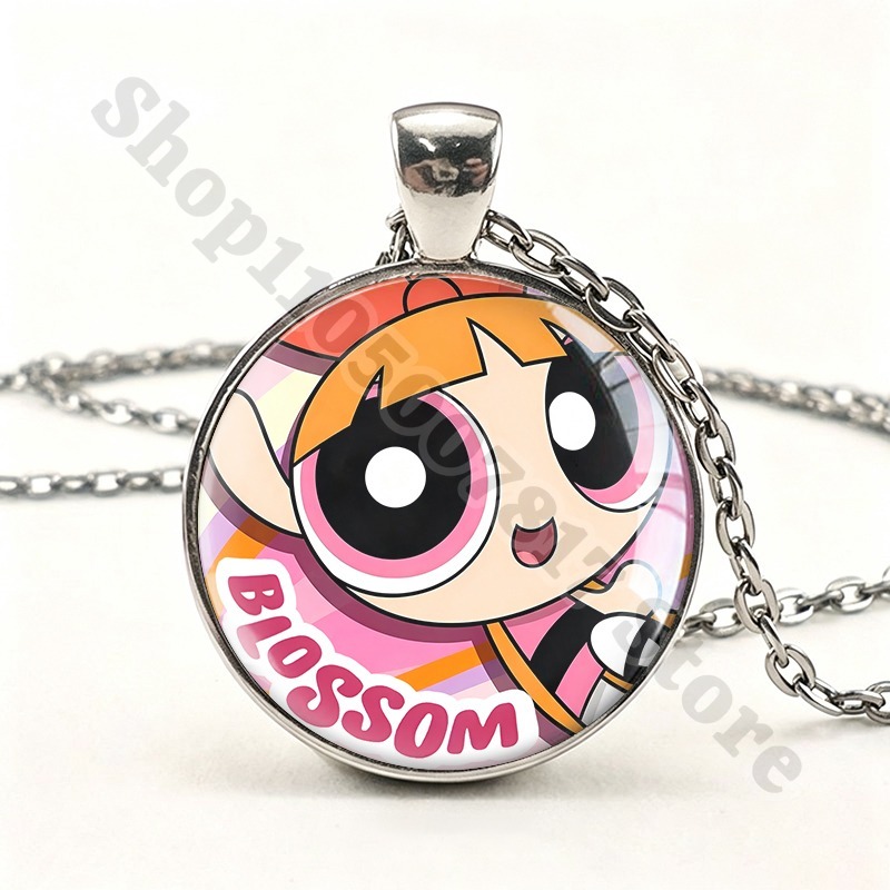 Kawaii The Powerpuffs Girls Cu - Anime Pendant Necklace 评论和价格