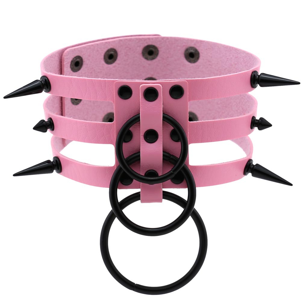 Fashion Women Men Black Rivet  - Goth Punk Spike Choker 评论和价格