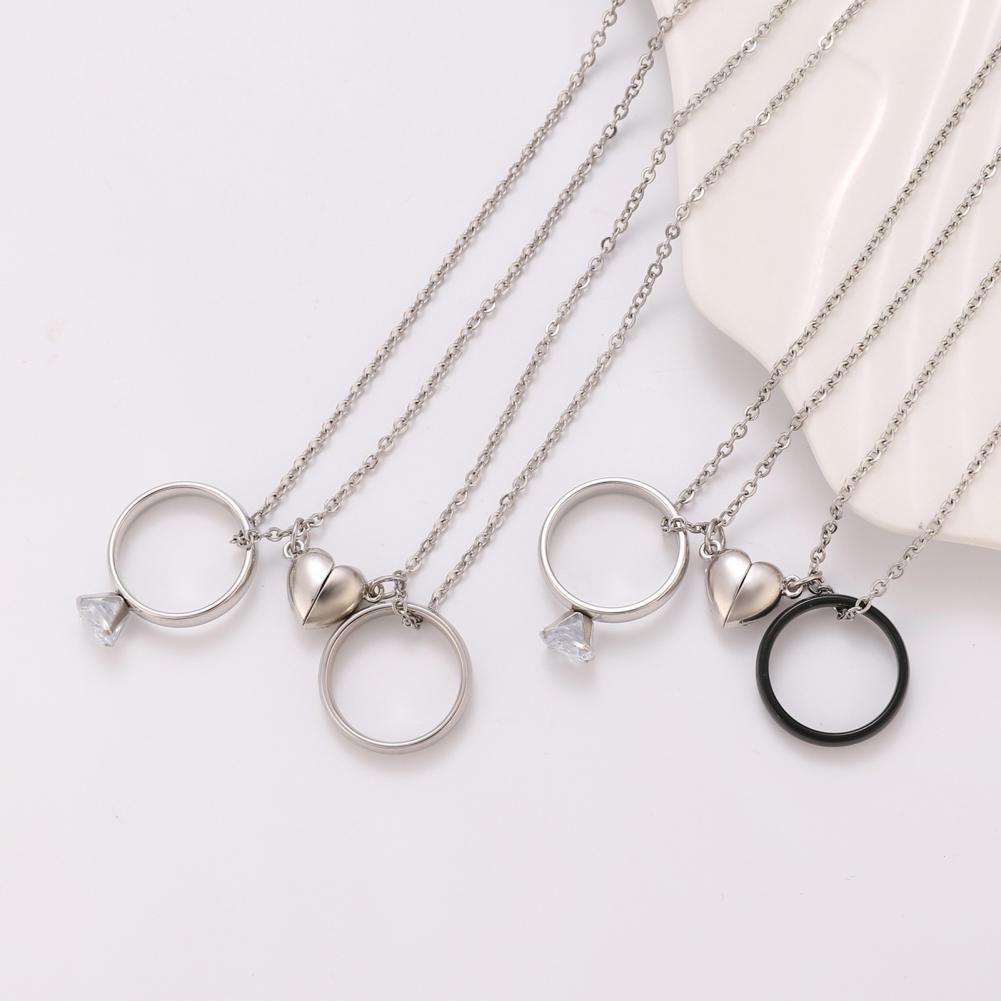 Ring Pendant Necklace Love Mag - Magnetic Couple Matching Necklaces 评论和价格