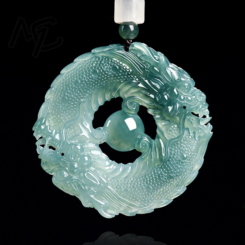Natural Real Emerald Blue Wate - Necklaces 评论和价格
