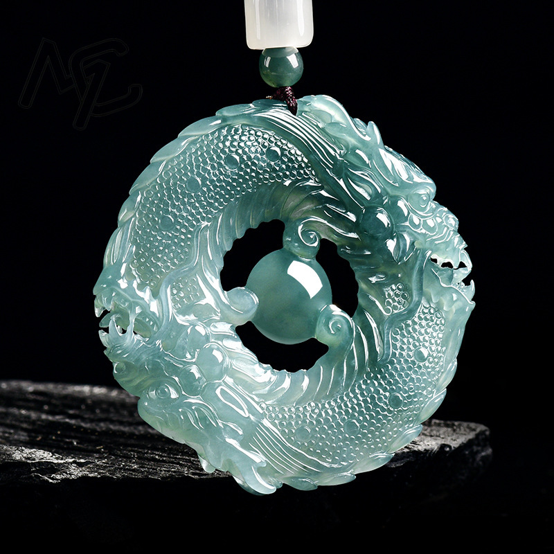 Natural Real Emerald Blue Wate - Necklaces 评论和价格