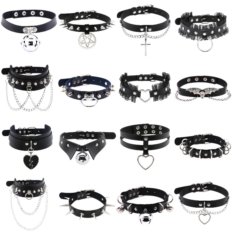 Trendy Punk Spike Rivet Leathe - Goth Punk Spike Choker 评论和价格