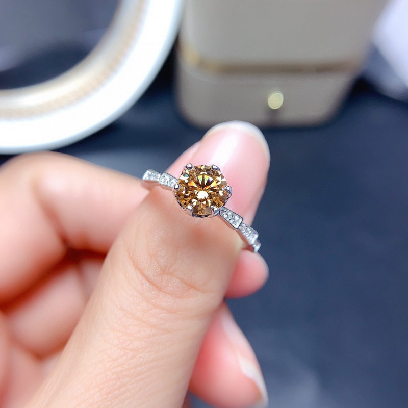 Morganite Ring VVS1 Grade Labo - Moissanite Engagement Ring 1 Carat 评论和价格