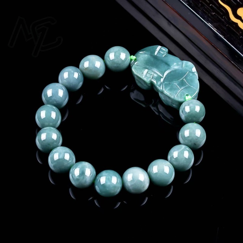 Natural Real Emerald Blue Wate - Bracelets 评论和价格